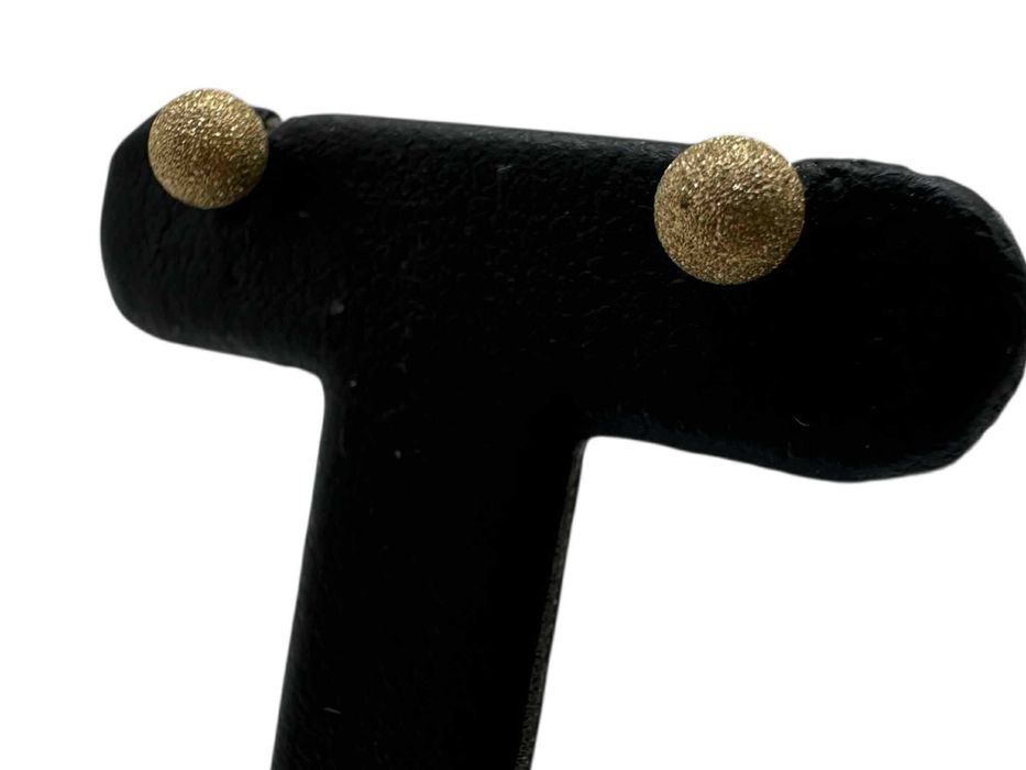 delikatne złote kolczyki kulki 585 0,88g