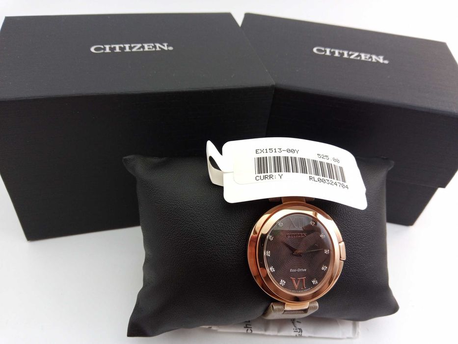 Женские часы 10 бриллиантов Citizen Capella Diamond EX1513-00Y, сапфир