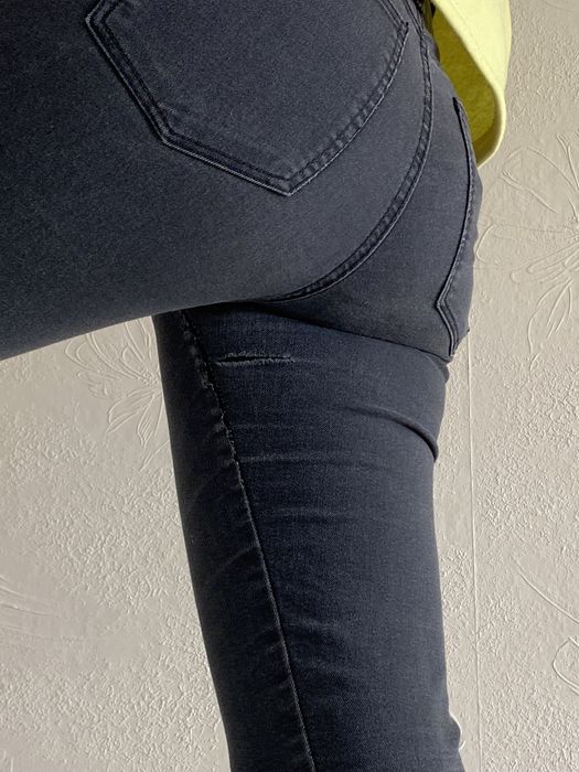 Sinsay S 36 jeansy czarne skinny mid waist