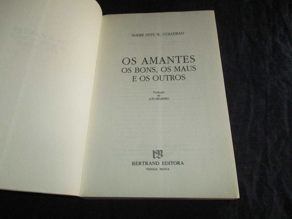 Livros Os Amantes Shere Hite e Kate Colleran