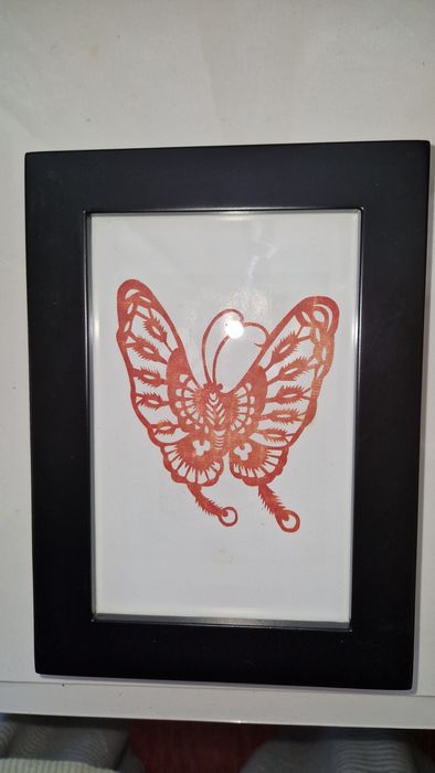 Três quadros com Jianzhi comprado em viagem à China