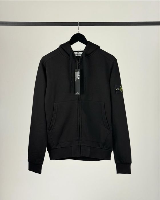 Зіп-Худі stone island чорне худі стон айленд