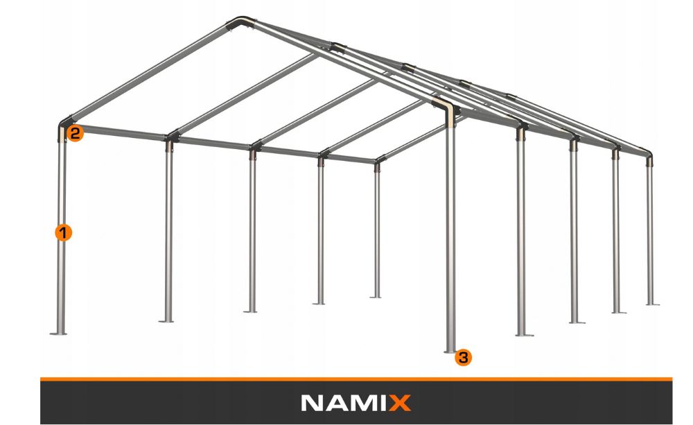 Namiot BASIC 4x8 magazynowy handlowy garaż wiata PE 240g/m2