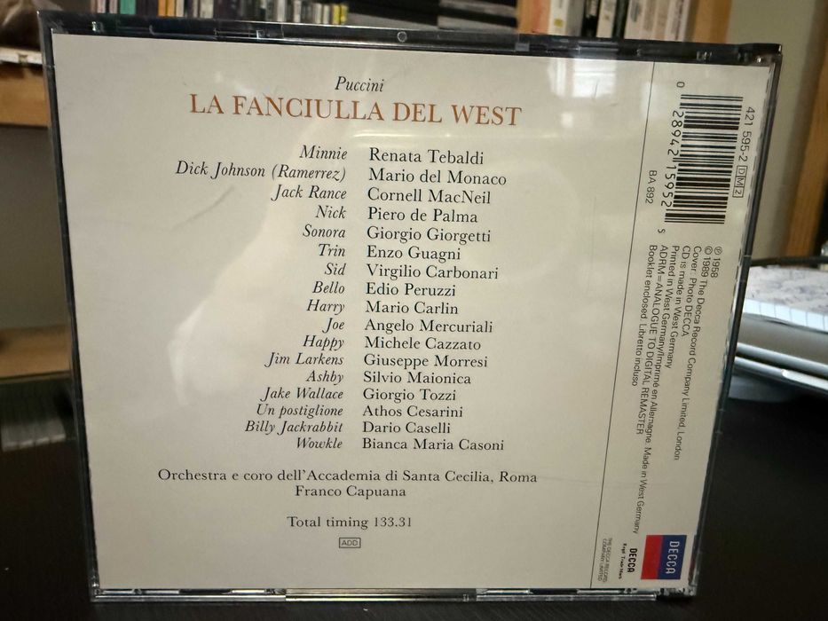 Puccini – La Fanciulla Del West – Tebaldi, Del Monaco – Franco Capuana