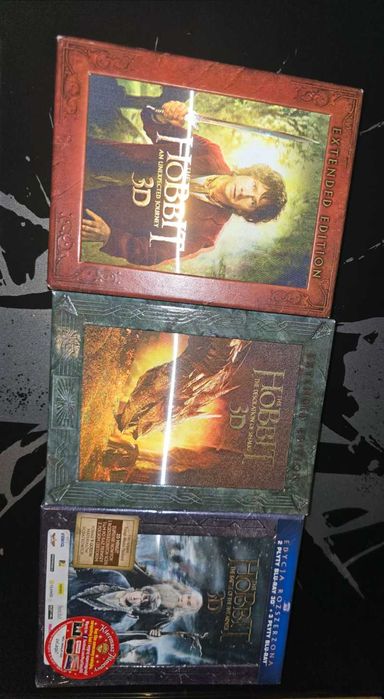 Hobbit 3d potężne wydanie 15 płyt bluray POLSKA WERSJA JĘZYKOWA ostatnia część w folii