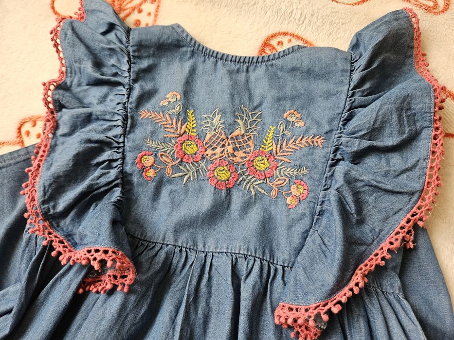 Vestido de ganga para menina 7/8 anos