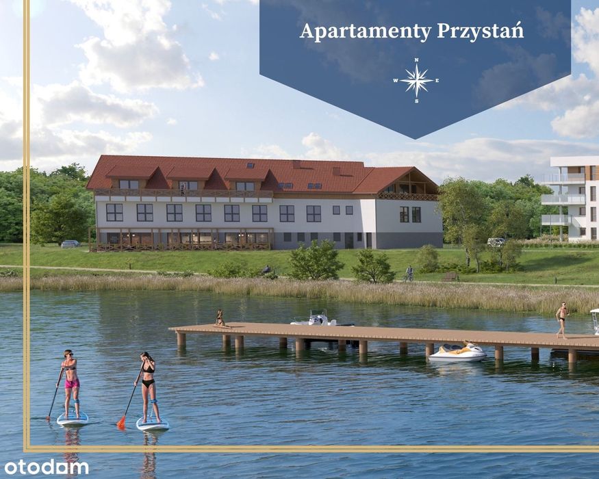 Apartamenty Przystań Olecko, 58 m², Sypialnia, Salon, Garderoba, Taras