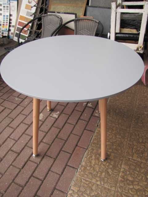 GOLDFAN Okrągły stół do jadalni Nowoczesny kuchenny 80cm szary