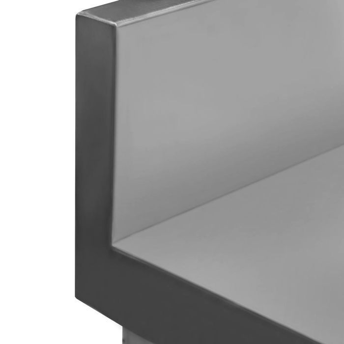 Stół gastronomiczny narożny z szafką i rantem Mega-M 100x60 stal