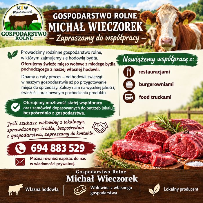 Sprzedam mięso wołowe prosto od rolnika