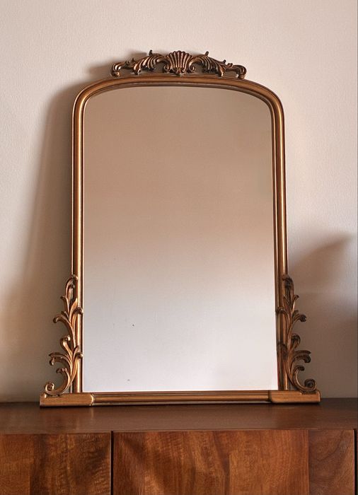 Espelho de parede madeira dourado Zara Home