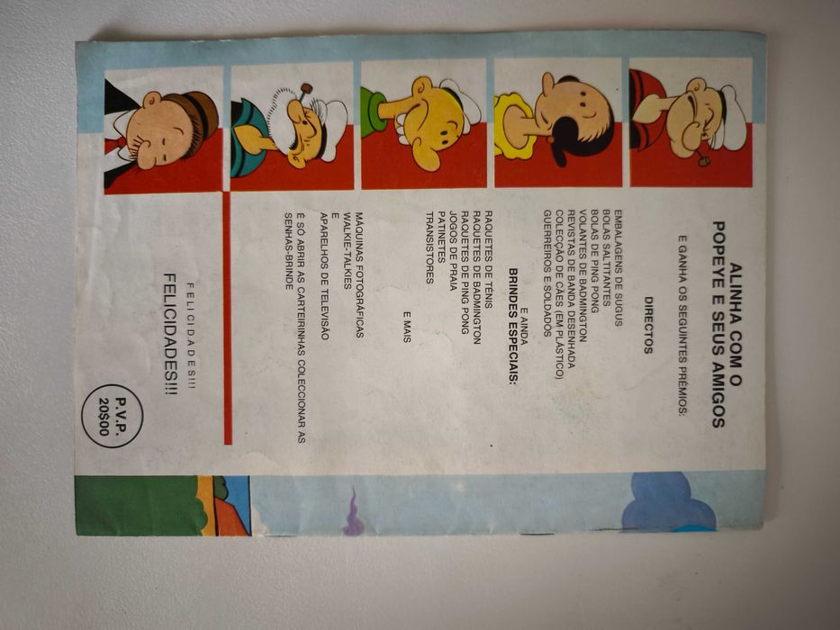 Caderneta de cromos "Popeye e seus amigos" - Clube do Cromo