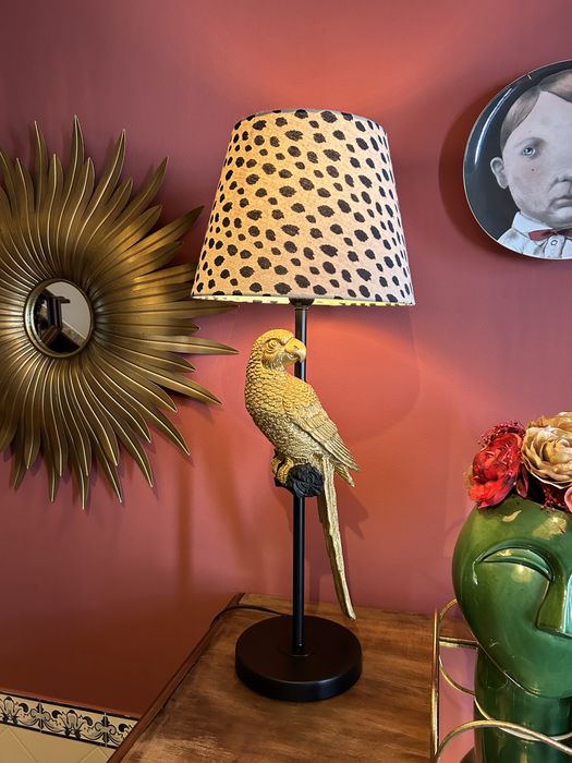 Candeeiro papagaio e tigresa 73 cm altura