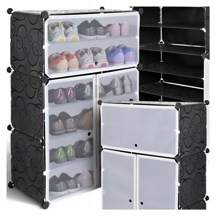 ORGANIZER modułowy na buty czarny 6 półek 95cm