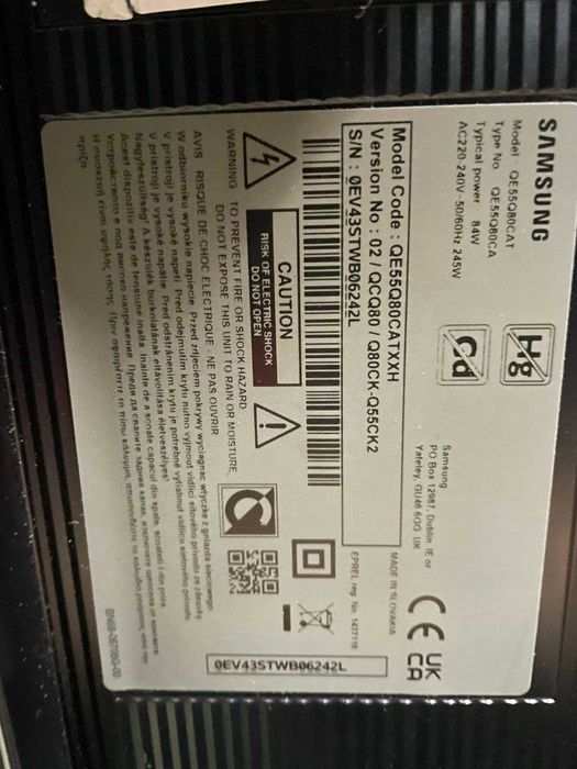 55" 120Гц QLED SAMSUNG Звук40ВтСмарт Український Q80C Німеччини НОВИЙ