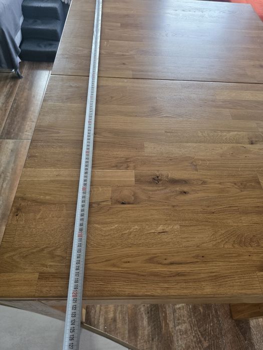 Nowy dębowy stół rozkładany 120–170 × 80 cm – lity dąb, okazja