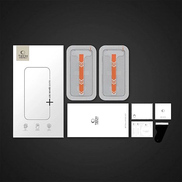 Szkło Hartowane Tech-Protect Quick Set+ 2-Pack Iphone 15 Pro Black
