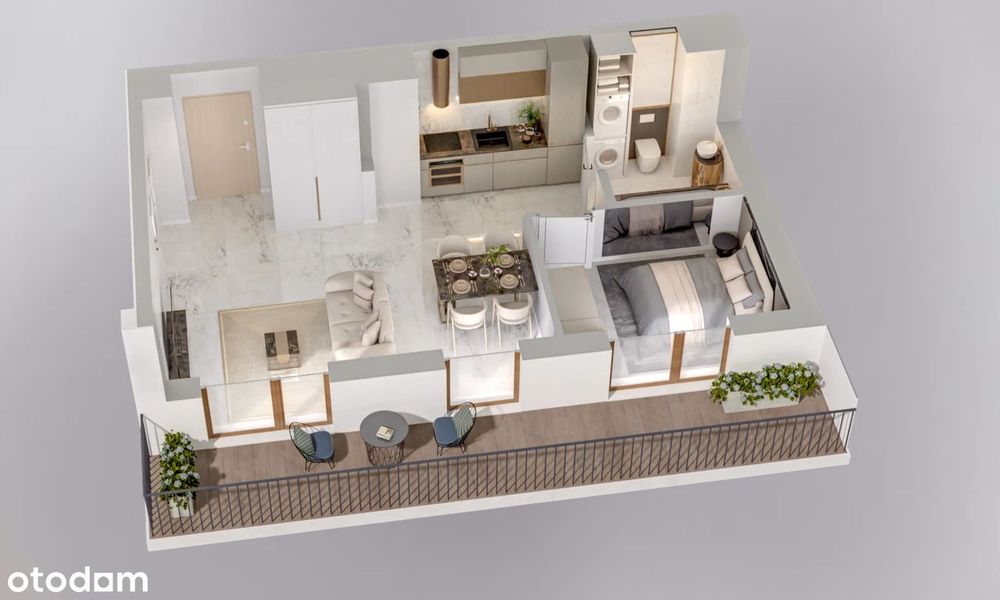 [M5.84] APARTAMENT 43,39 m2 - 2 POK + TARAS 13,56m2