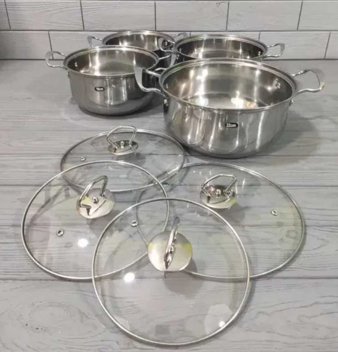 Набор кастрюль UNIQUE UN-5072 из нержавеющей стали 8пр