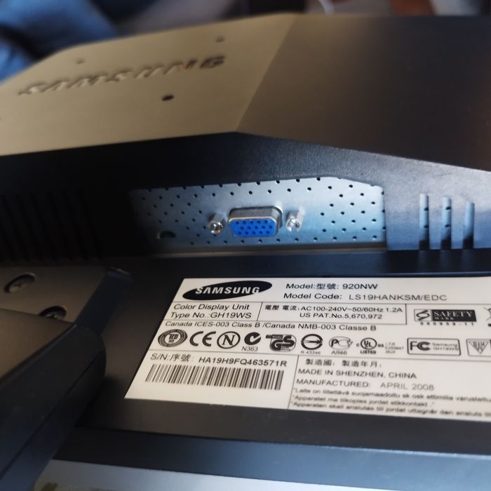 Monitor Samsung Sync master 920NW