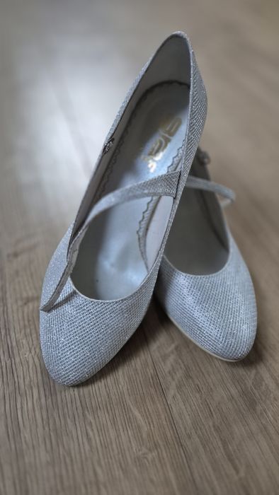 Buty taneczne ślubne srebrne rozmiar 38