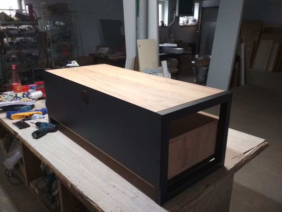 Komoda szafka RTV2 Loft 120/50/50 dąb Lancelot Złoty Craft Wotan