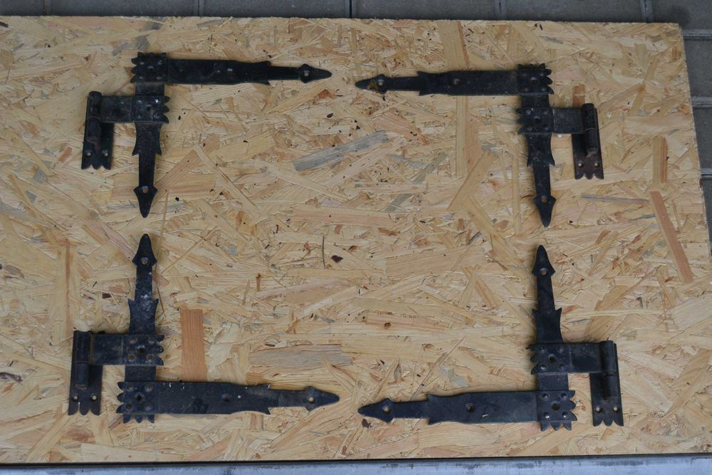 Zawias kątowy do okiennic 22x25 cm kuty retro 4 sztuki