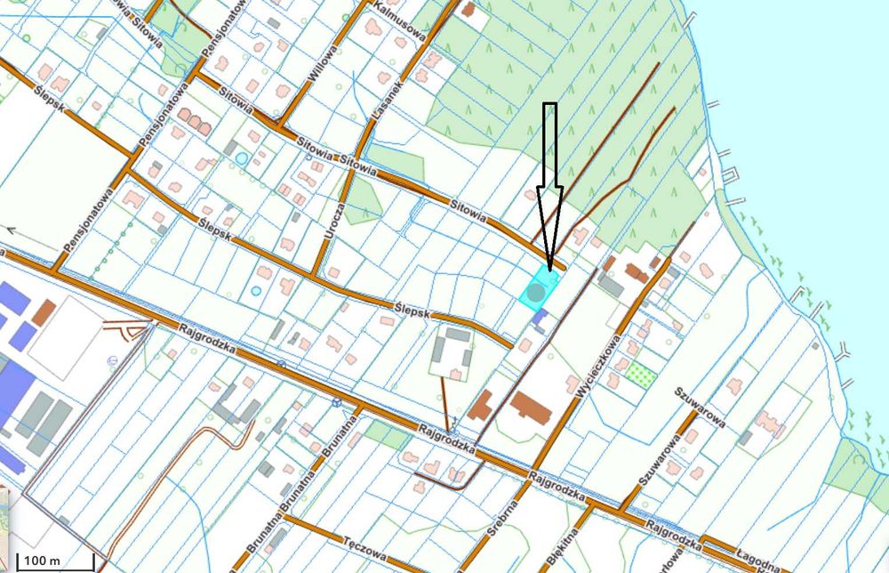 Działka budowlana 1578 m², Augustów, ul. Sitowia, Ślepsk