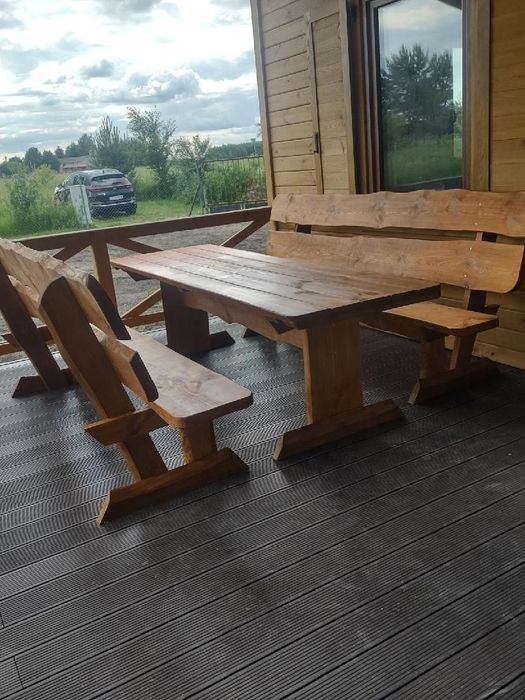 Zestaw mebli ogrodowych drewnianych