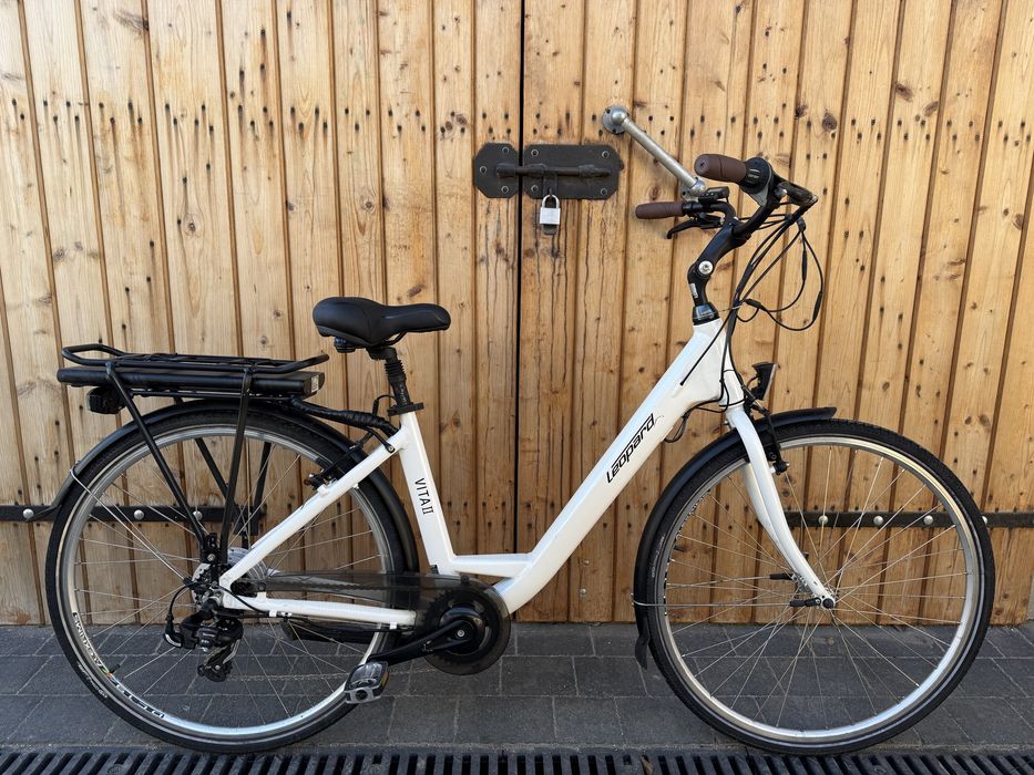 Rower Elektryczny LEOPARD miejski damski Gazelle Bafang 36 V biały S M