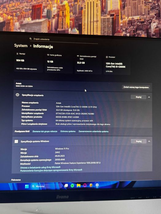 2x MONITOR 27" | Komputer i5 12600K + RTX 3060 | 32GB RAM | 1TB SSD