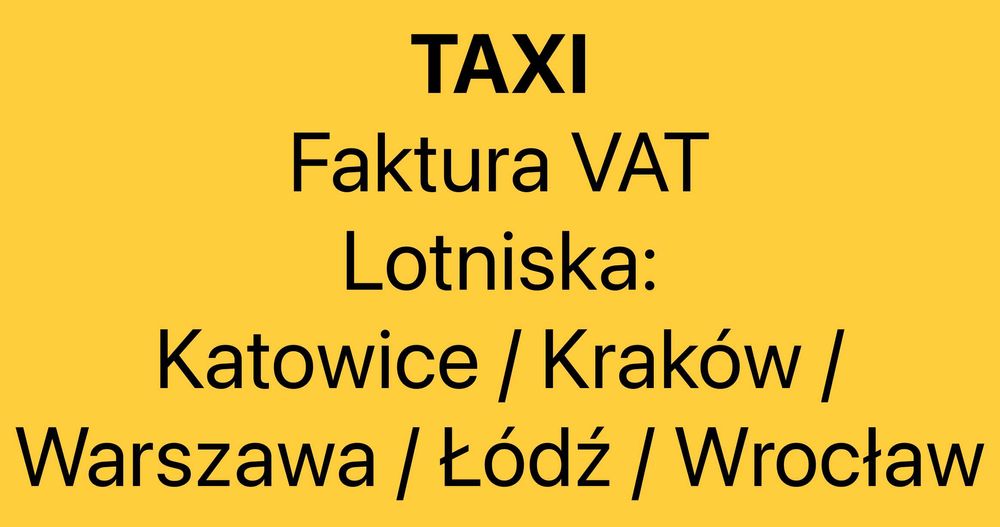 TAXI przewozy na lotniska Faktura VAT - Licencja