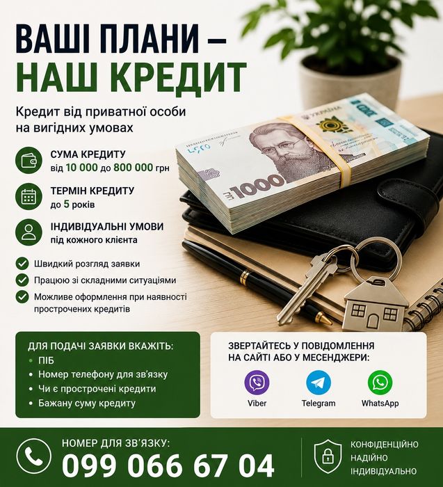 Кредит. Рефінансування. Приватна особа