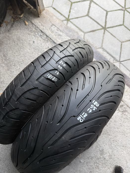 ЯК НОВІ 180/55/17 120/70/17 Michelin комплект мото шини склад