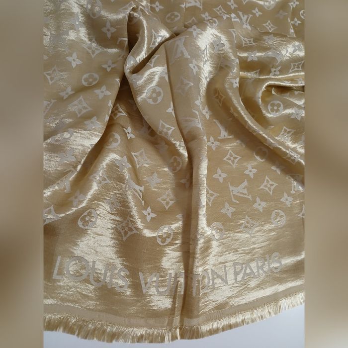 Luxusowy przepiękny szal z jedwabiu LOUIS VUITTON PARIS
