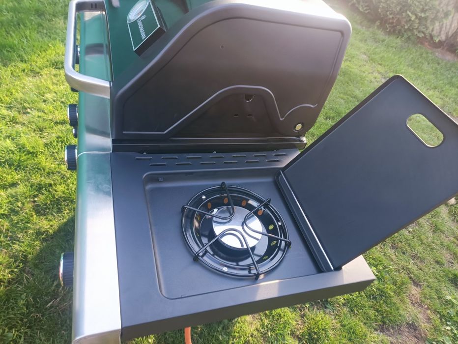 Nowy GRILL Gazowy 15kw LANDMANN TRITON-(12202] + duży pokrowiec drewno