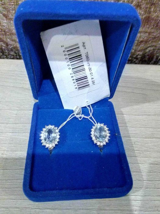 Серьги серебряные с топазом