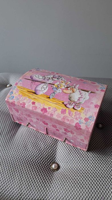 Diddl Mouse – pudełko Vintage na biżuterię z lusterkiem i szufladkami