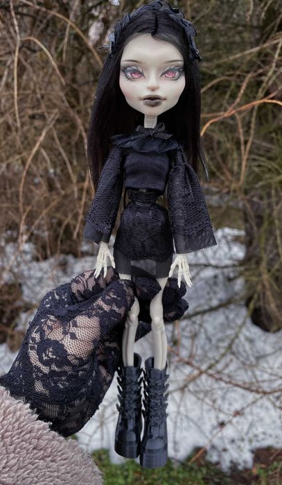 monster high lalka skelita g1 ooak custom repaint