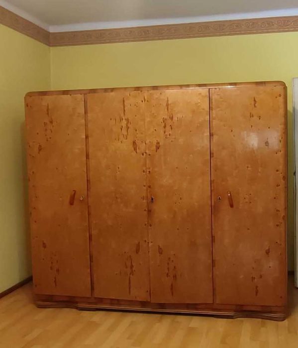 Szafa drewniana VINTAGE ubraniowa, czterodrzwiowa z gratisami zestawu!