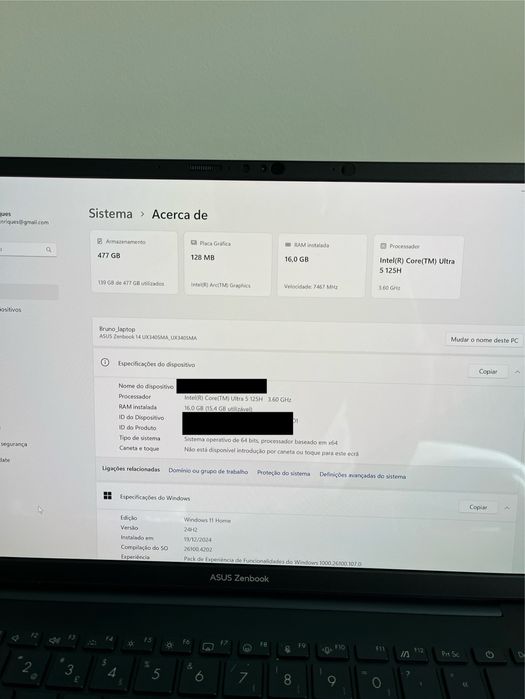 ASUS ZENBOOK 14 - Como Novo!!!64553337632769124