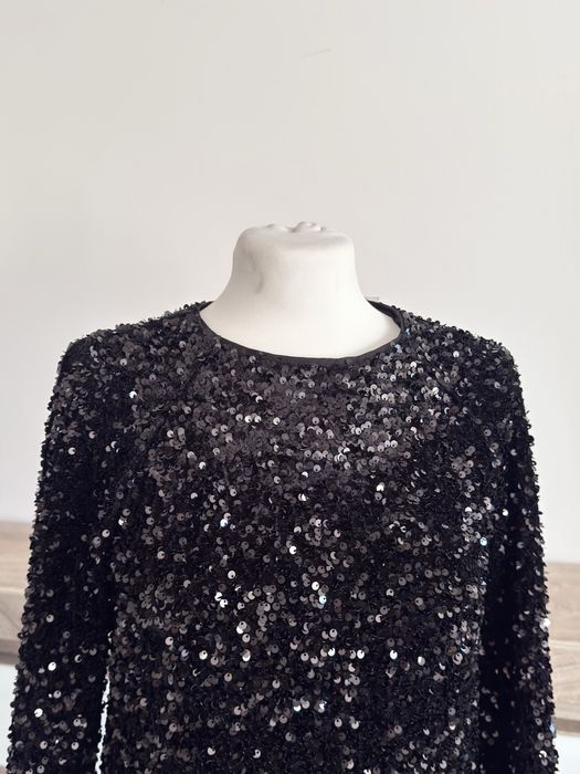 Nowa sukienka cekinowa czarna xs