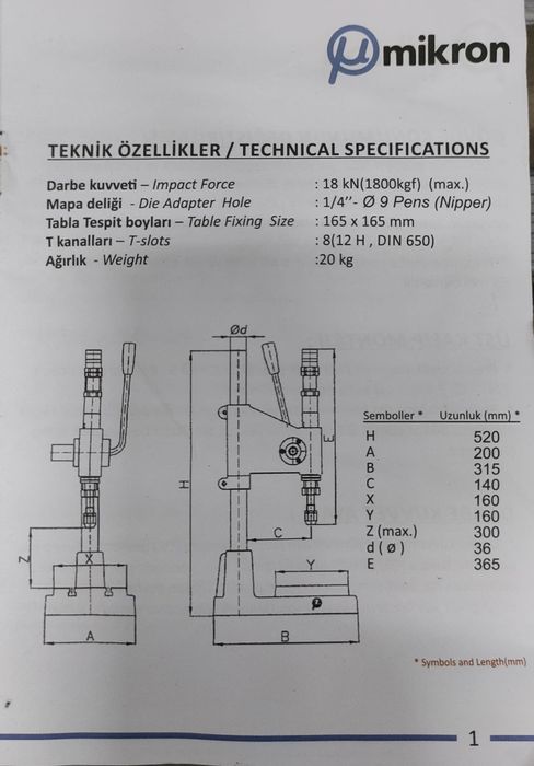 Prensa manual de precisão com impacto