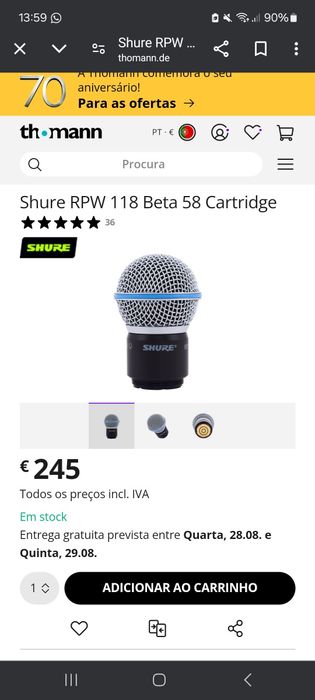 Shure RPW 118 Beta 58 Cartridge