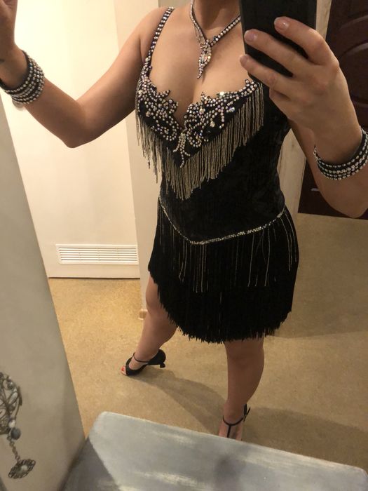 Sukienka latino S/M, występowa, jive, chacha, rumba