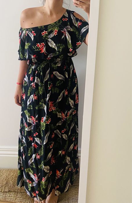 Vestido tropical comprido
