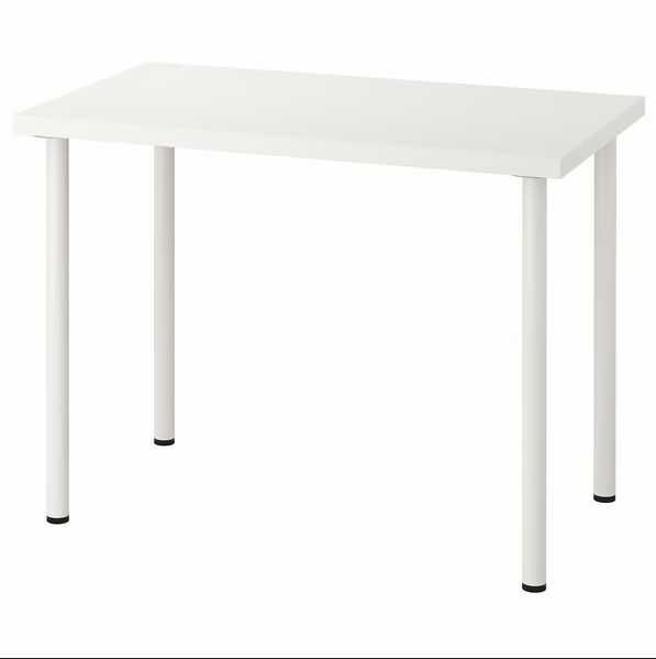 IKEA LINNMON + OLOV Mesa, branco, 100x60 cm