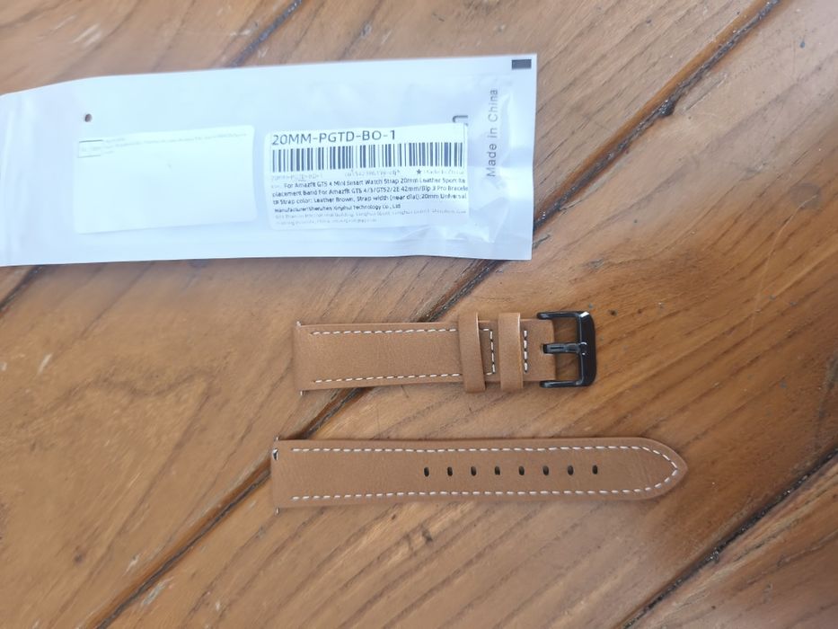 Bracelete em pele para smartwatch 20mm