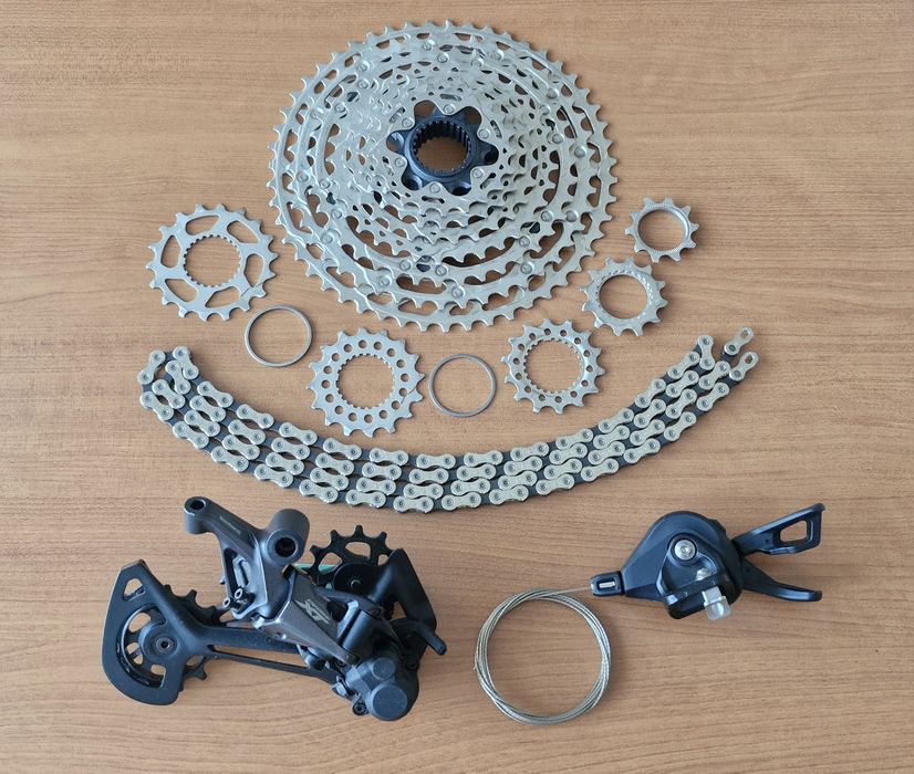 Componentes Shimano de 12 velocidades com 70Km
