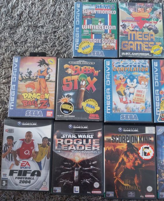 Mega drive e game cube vários jogos.